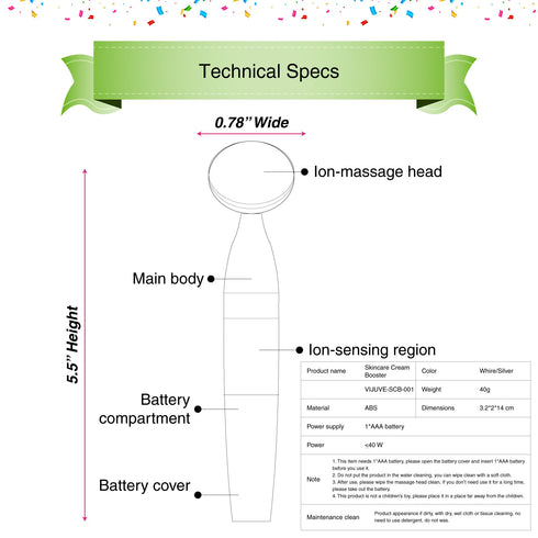 Vijuve Anti Aging Face Massager, Anti Wrinkle Neck & Face Sculpting
